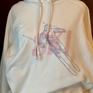 P.J. Salvage Eomen’s Ivory Hoodie SKI Sweatshirt Size Medium NWT